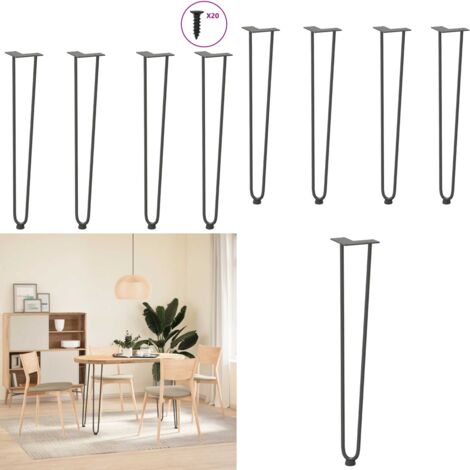 Gambe a forcina per tavoli consolle 4 pz Antracite 72 cm Acciaio massiccio - Gambe a forcina - Tavolo consolle