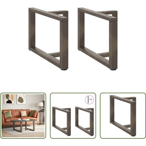 Gambe in acciaio -  Gambe per Tavolino da Caffè a Forma di T 2 pz Nere 60x25x(42-43) cm Acciaio