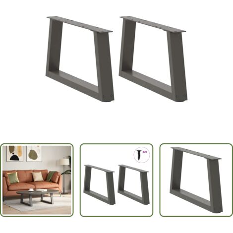 Gambe in acciaio -  Gambe per Tavolino da Caffè a Forma di V 2 pz Antracite 50x(30-31,3) cm Acciaio