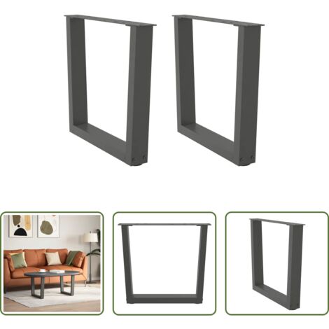 Gambe in acciaio -  Gambe per Tavolino da Caffè a Forma di V 2 pz Antracite 50x(42-43,3) cm Acciaio