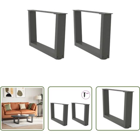 Gambe in acciaio -  Gambe per Tavolino da Caffè a Forma di V 2 pz Antracite 60x(30-31,3) cm Acciaio