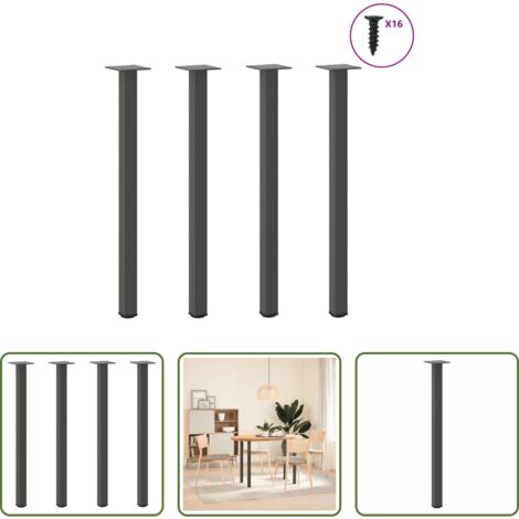 Gambe in acciaio -  Gambe per tavolo consolle 4 pz Antracite 72-74 cm Acciaio
