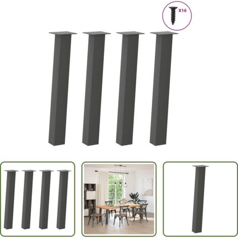 Gambe in acciaio -  Gambe per tavolo consolle 4 pz Antracite 72 cm Acciaio