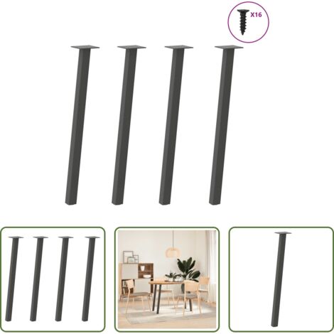 Gambe in acciaio -  Gambe per tavolo consolle 4 pz Antracite 72 cm Acciaio