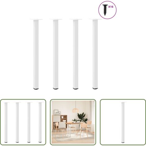 Gambe in acciaio -  Gambe per tavolo consolle 4 pz Bianche 72-74 cm Acciaio