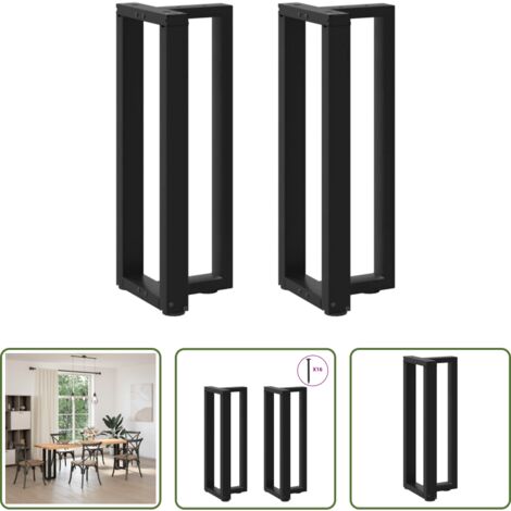 Gambe in acciaio -  Gambe per Tavolo Consolle a Forma di T 2 pz Nere 38x25x(72-73) cm Acciaio