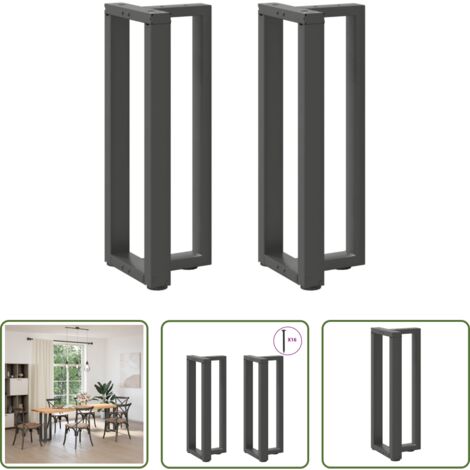 Gambe in acciaio -  Gambe per tavolo consolle a T 2 pz Antracite 25x28x(72-73) cm Acciaio