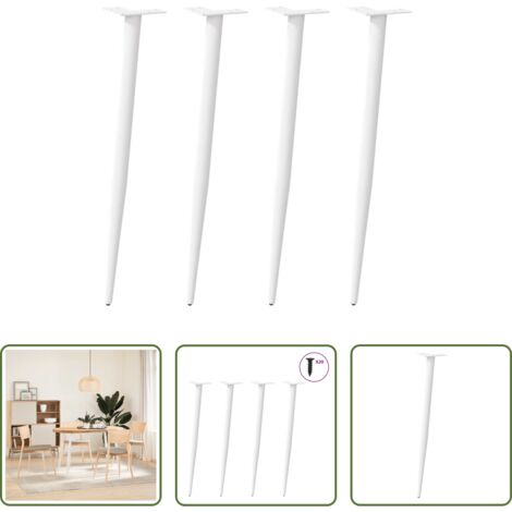 Gambe in acciaio -  Gambe per Tavolo Consolle Forma Conica 4 pz Bianche 72-73 cm Acciaio