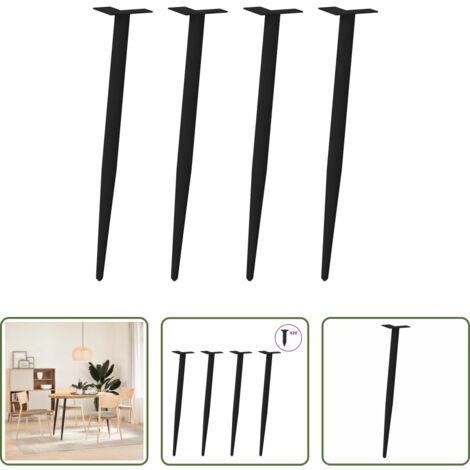 Gambe in acciaio -  Gambe per Tavolo Consolle Forma Conica 4 pz Nere 72-73 cm Acciaio