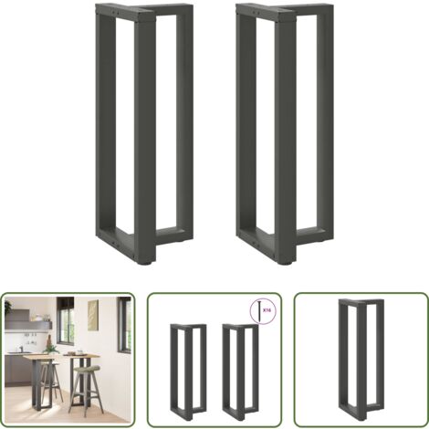 Gambe in acciaio -  Gambe per tavolo da bar a forma di T 2 pz Antracite 40x35x(100-101) cm Acciaio