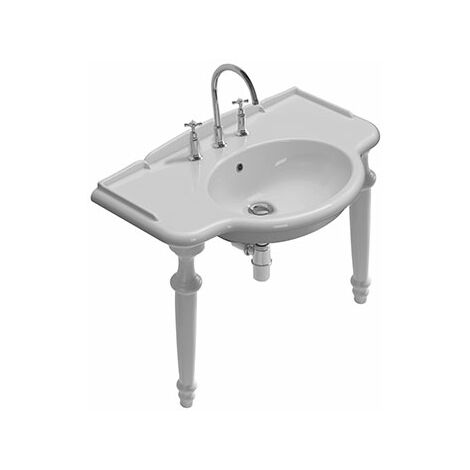Gambe in ceramica a terra Paestum con lavabo cm. 90x56 bianco