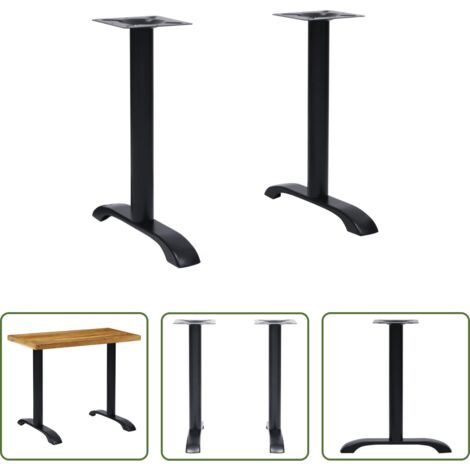 Gambe in ghisa -  Gambe per Tavolino da Bistrò 2 pz Nero 61x8x72 cm in Ghisa
