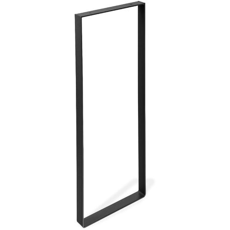 REI Gambe in Metallo per Mobili - Stile Industriale - Ideali per Progetti di Restauro, DIY e Bricolage - Installazione a Vite - Misure 300x40x800 mm - Altezza di 80 cm - 1 Unità - Colore Nero Poroso