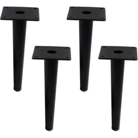 Gambe KZQ rosse e coniche resistenti per mobili, armadi, sedie e tavoli. Gambe in metallo con viti di fissaggio, altezza 20 cm, colore nero.