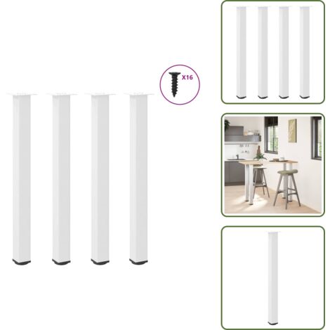 Gambe per bar - vidaXL Gambe per tavolo da bar 4 pz bianche 100-102 cm in acciaio - Gambe per tavolo