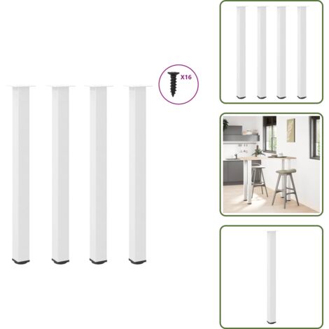Gambe per bar - vidaXL Gambe per tavolo da bar 4 pz bianche 110-112 cm in acciaio - Gambe per tavolo