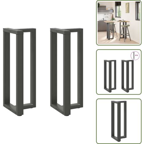 Gambe per bar - vidaXL Gambe per tavolo da bar a forma di T 2 pz Antracite 40x35x(100-101) cm Acciaio - Gambe per tavolo