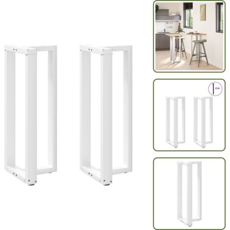 Gambe per bar - vidaXL Gambe per tavolo da bar a forma di T 2 pz bianche 50x35x(100-101) cm in acciaio - Gambe per tavolo