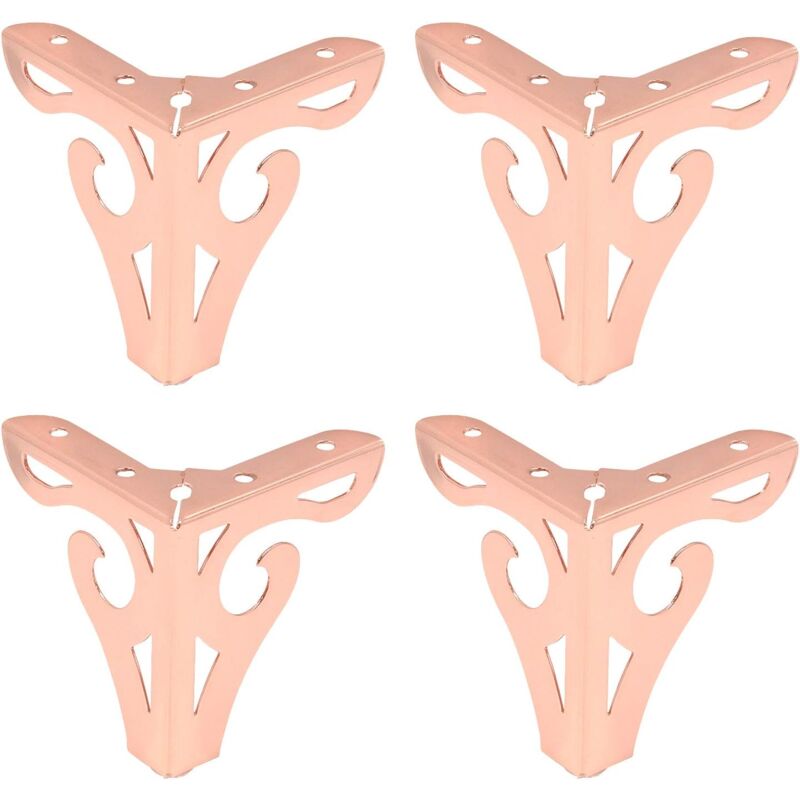 Image of Gambe per divano moderne con ritaglio da 3,9 pollici (circa 10 cm) di altezza per divano, tavolo, mobile, set da 4 (10 cm), oro rosa