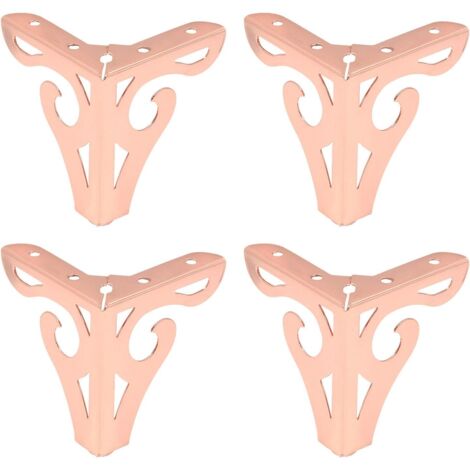 Gambe per divano moderne con ritaglio da 3,9 pollici (circa 10 cm) di altezza per divano, tavolo, mobile, set da 4 (10 cm), oro rosa