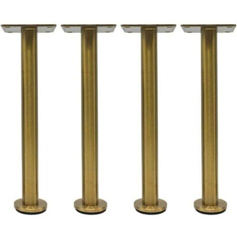 Gambe per divano regolabili in acciaio inossidabile da 25 cm, gambe per mobili in metallo con staffa nera, set di 4 gambe per mobili