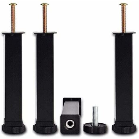 Set 4 Zampe Letto In Ferro 40cm - Con Bulloni E Tappi Antiscivolo, Per Reti Con Foro - Foto 2