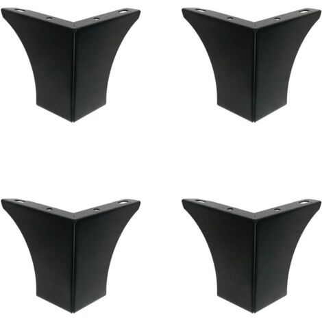 Gambe per mobili da cucina fai da te KZQ da 100 mm per tavolino, mobile, letto, divano, gambe per sedia da scrivania in metallo resistente, nere, silenziose e antiscivolo, set da 2