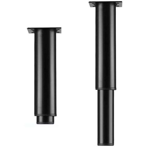 Gambe per mobili in acciaio inossidabile regolabili in altezza, gambe per mobili in acciaio spesso nero, gambe per mobili rotonde con cacciavite per tavolo da armadio, divano letto, 18-33 cm