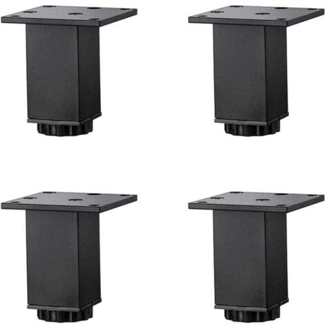 Gambe per mobili in lega di alluminio regolabili in altezza, gambe per divani e tavolini, gambe per mobili da bagno, 5-40 cm, nero opaco, con viti, 4 gambe (8 cm/3,1 pollici)