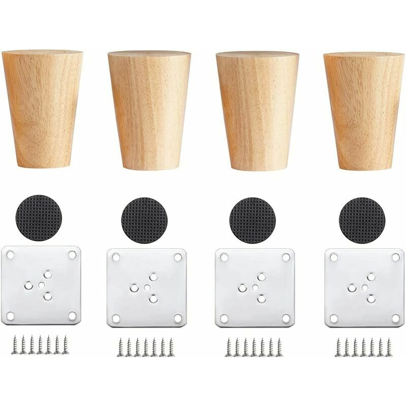 Gambe per mobili in legno, 4 pezzi gambe per