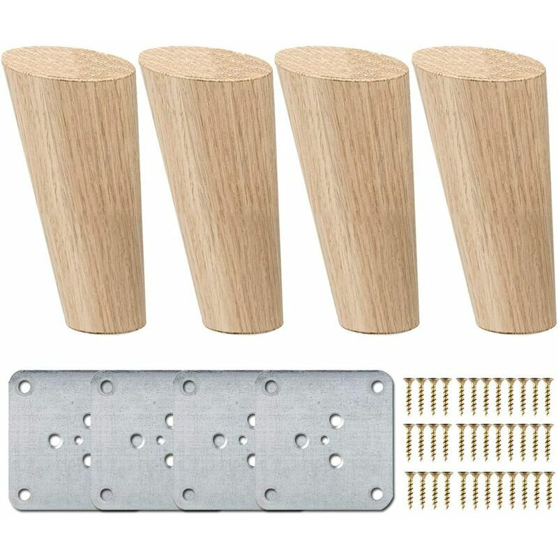 Gambe per mobili in legno oblique da 3 pollici, 4