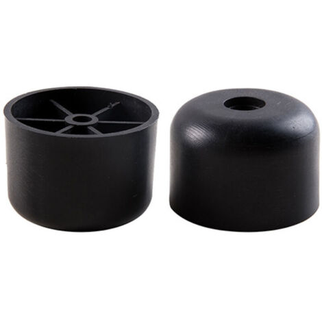 Gambe per mobili in plastica nere, set da 12 pezzi, altezza 25 mm, gambe rotonde per divani