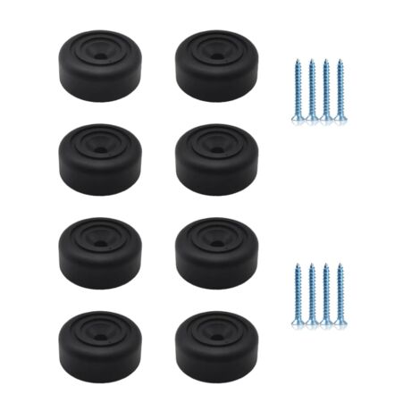 Gambe per mobili nere, 8 pezzi, gambe rotonde per mobili Ø 33 x H 13 mm, gambe per mobili in plastica, gambe per mobili per divani, sedie con 8 viti