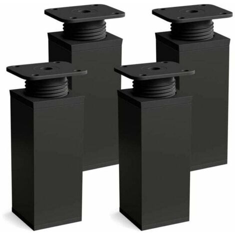 Gambe per mobili set da 4 Design: Nero opaco Altezza: 60 mm regolabile Forma angolare