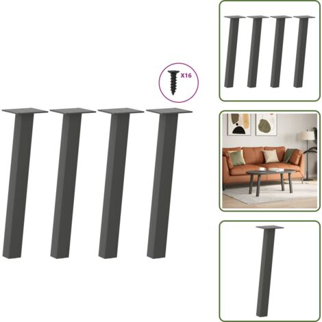 Gambe per panca - vidaXL Gambe per tavolino 4 pz Antracite 42 cm Acciaio - Gambe per tavolino da caffè