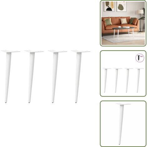 Gambe per panca - vidaXL Gambe per Tavolino da Caffè Forma Conica 4 pz Bianche 42-43 cm Acciaio - Gambe per tavoli da caffè