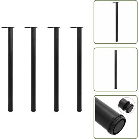 Gambe per scrivania - Set 4 gambe nere per tavolo regolabili in altezza 1100 mm - Gambe in ferro