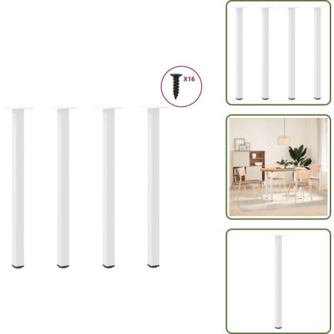 Gambe per scrivania - vidaXL Gambe per tavolo consolle 4 pz Bianche 72-74 cm Acciaio - Gambe per tavolo da pranzo
