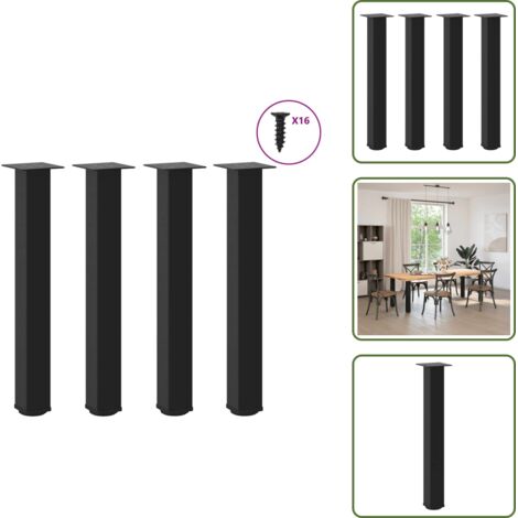 Gambe per scrivania - vidaXL Gambe per tavolo consolle 4 pz nere 72-74 cm in acciaio - Gambe per mobile