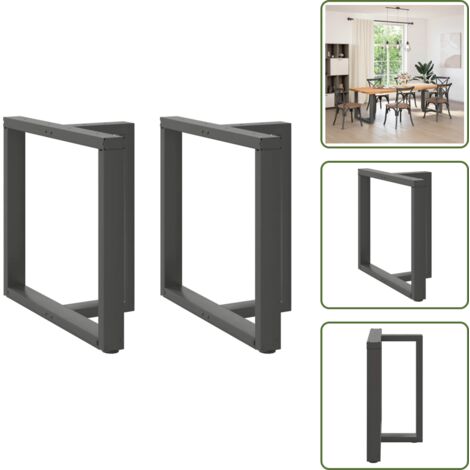 Gambe per scrivania - vidaXL Gambe per tavolo da pranzo a forma di T 2 pz Antracite 70x35x(72-73) cm Acciaio - Gambe per piano di lavoro