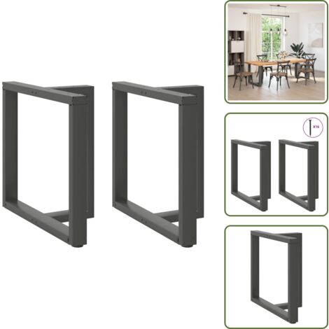 Gambe per scrivania - vidaXL Gambe per tavolo da pranzo a forma di T 2 pz Antracite 80x35x(72-73) cm Acciaio - Gambe per tavolo con piedini regolabili