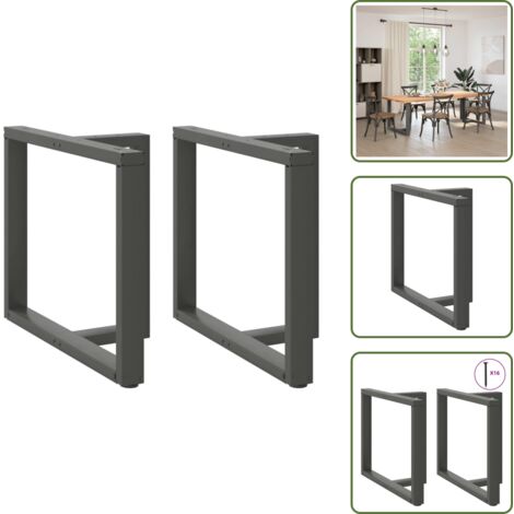 Gambe per scrivania - vidaXL Gambe per tavolo da pranzo a forma di T 2 pz Antracite 90x35x(72-73) cm Acciaio - Gambe per piano di lavoro