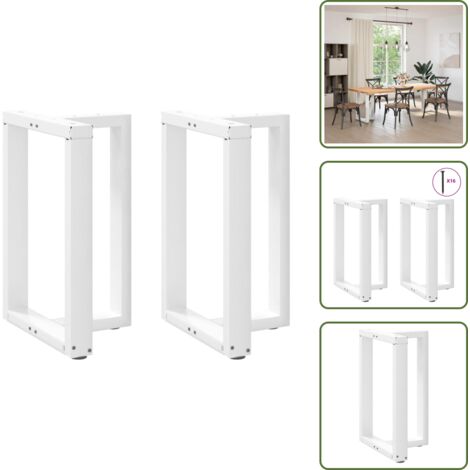 Gambe per scrivania - vidaXL Gambe per tavolo da pranzo a forma di T 2 pz bianche 60x35x(72-73) cm in acciaio - Gambe per tavolo