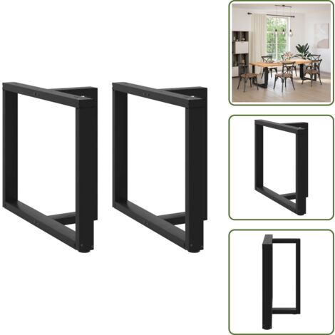 Gambe per scrivania - vidaXL Gambe per tavolo da pranzo a forma di T 2 pz nere 100x35x(72-73) cm in acciaio - Gambe per tavolo con piedini regolabili