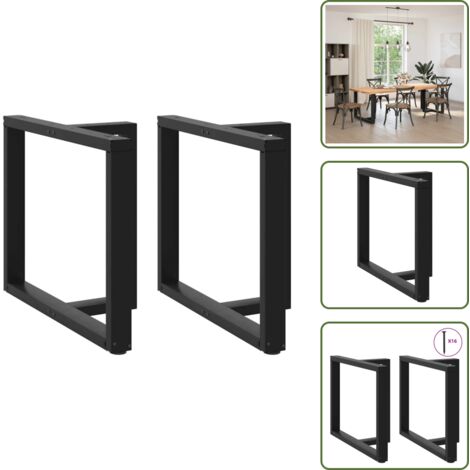 Gambe per scrivania - vidaXL Gambe per tavolo da pranzo a forma di T 2 pz nere 90x35x(72-73) cm in acciaio - Gambe per tavolo con piedini regolabili