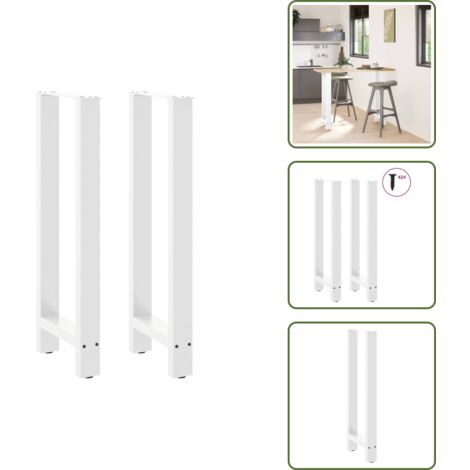 Gambe per tavoli - vidaXL Gambe per tavolo da bar bianche 2 pz 50x(100-101) cm in acciaio - Gambe in acciaio verniciato