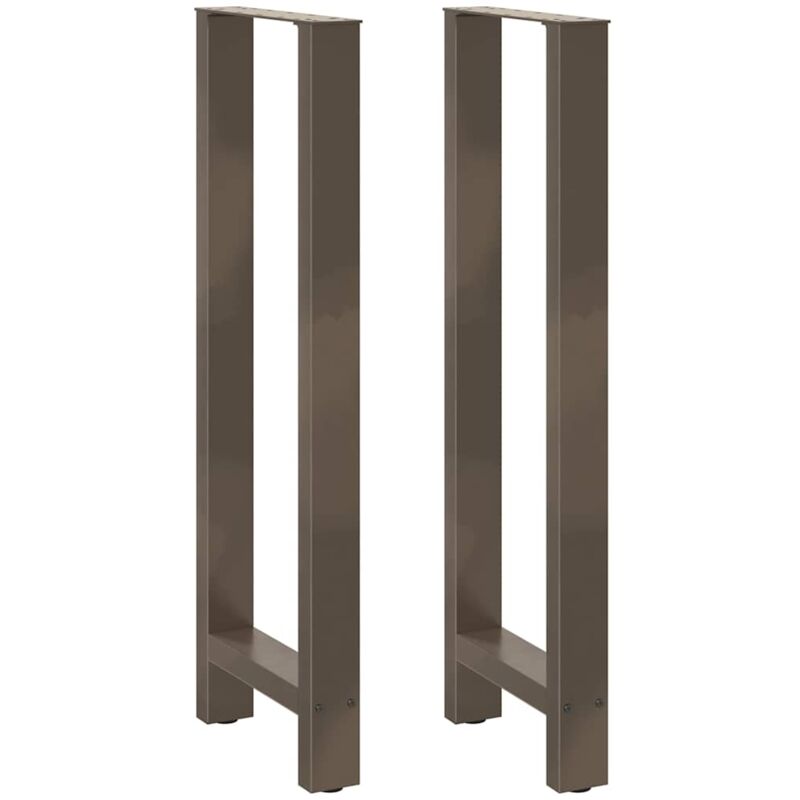 Gambe Per Tavolo Da Bar In Acciaio Naturale 2 Pz 50x 110 111 Cm In ...