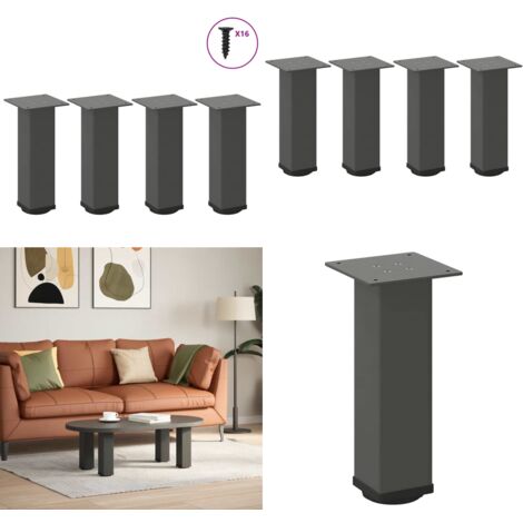Gambe per tavolino 4 pz Antracite 42-44 cm Acciaio - Gambe in acciaio - Gambe per tavolino da caffè