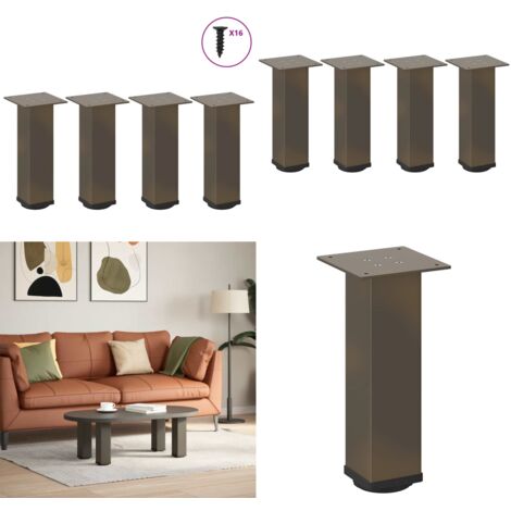 Gambe per Tavolino da Caffè 4 pz Acciaio Naturale 30-32 cm Acciaio - Gambe in acciaio - Gambe per tavoli