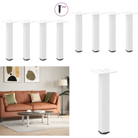 Gambe per Tavolino da Caffè 4 pz Bianche 30-32 cm Acciaio - Gambe in acciaio - Gambe per tavolo